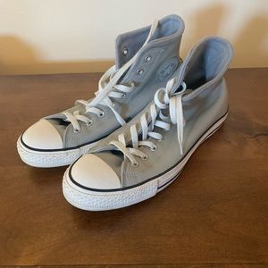 Converse Light Gray Leather Sneakers Size 10